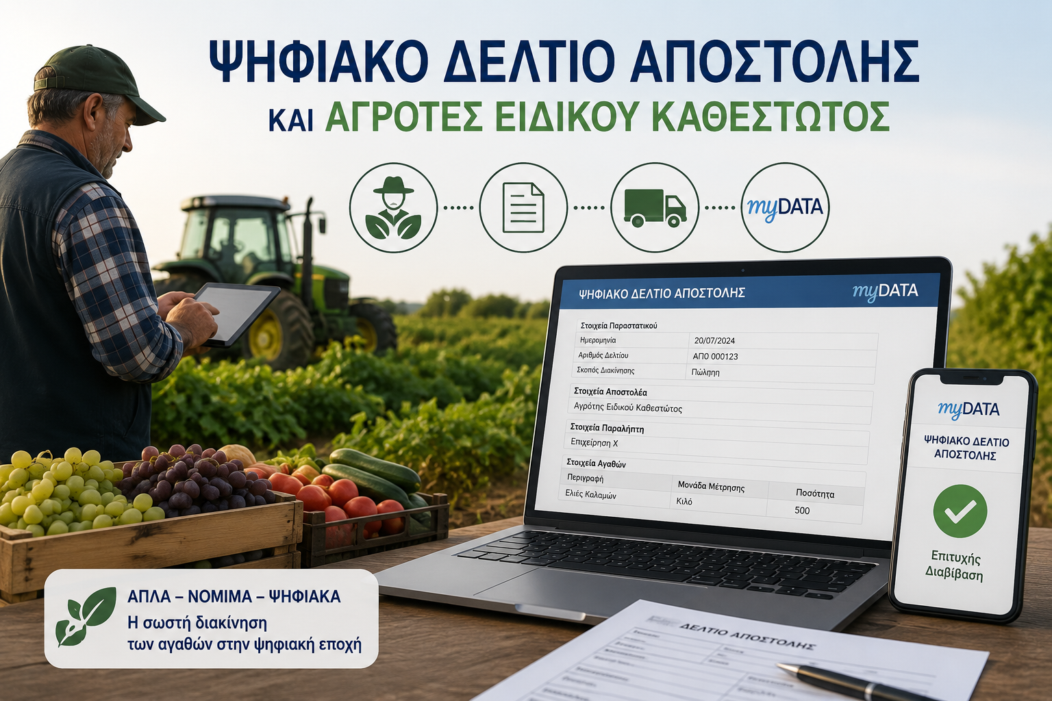 Ψηφιακό Δελτίο Αποστολής και Αγρότες Ειδικού Καθεστώτος